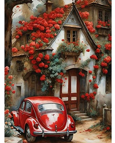 GHHKUD Diamond Painting für Erwachsene, Auto Landschaften 5D DIY Diamant Painting Bilder für Erwachsene Anfänger, Diamond Painting Set, Full Drill Diamant Malerei für Haus Dekoration 30x40 cm