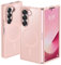 ORETECH Magnetica Cover per Samsung Galaxy Z Fold 6, Compatibile con MagSafe, Protettiva Hard PC Antiscivolo Antiurto Protezione Militare Custodia per Z Fold 6 - Rosa Chiaro