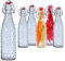 MEETOZ Glass Bottles with Stoppers, 6PCS 500ml/17Oz Clear Glass Bottles, Airtight Stoppers, Clip Top, For Condiments, Beverages, Homebrewing, Pickling