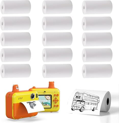 15 Rolls Instant Print Camera for Kids Refill Print Paper 57mm*25mm, Kids Camera Print Paper Refill, with Most Kids Camera Instant Print, Instant Camera for Kids Inkless Thermal Printing Paper
