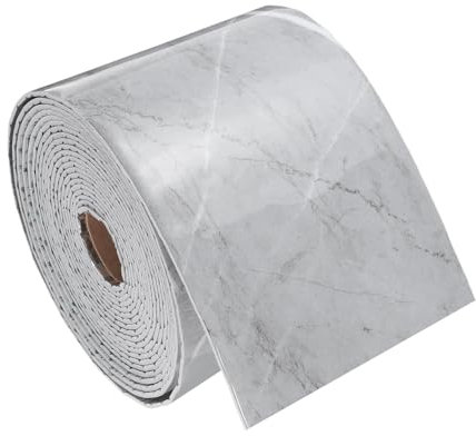 sourcing map Peel and Stick Waterproof Wall Border, 4 x 197 Gray Marble Grain Removable Wallpaper Border Sticker Trim Wall Edging Lines for Wall Corner Table Furniture Mirror Frame