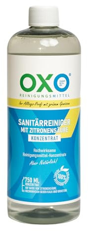 Sanitärreiniger mit Zitronensäure Konzentrat Badreiniger gegen Kalkablagerungen & Seifenreste für Marmor, Keramik, Armaturen, Duschen & Toiletten 750 ml