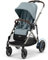 CYBEX Gold Kinderwagen e-GAZELLE S, Ab Geburt bis ca. 4 Jahre, Max. 22 kg (Single-Modus) / 2x 22 kg (Duo-Modus), All-in-1-System mit E-Antrieb und 20+ Konfigurationen, Stormy Blue