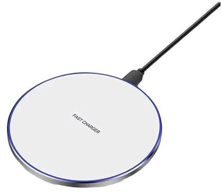 Fiauli Puce de détection intelligente sans fil pour Apple 13 Pro 12 15 Chargeur 15 W Universel Smartphone Samsung S22 S21 Surgradé Blanc