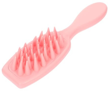 CALLARON 2 Stück Shampoo-massagekamm Haarbürste Waschen Schuppenkamm Kopfhautbürste Mit Griff Massagekamm Für Die Kopfhaut Kopfmassagegerät Haarshampoo-bürste Kieselgel Rosa