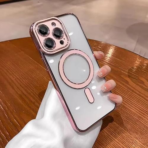 RNOZX Pellicola protettiva per fotocamera per iPhone 12 Pro, custodia magnetica trasparente e morbida (per iPhone 12 Pro/rosa)