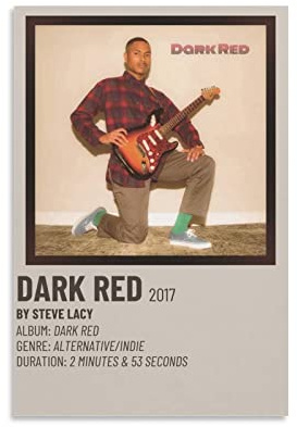 SDYYFF GemäLde Auf Leinwand 30 * 50cm Senza Cornice Steve Lacy Singer Dark Red Poster Teens Wall Art Kitchen Decor