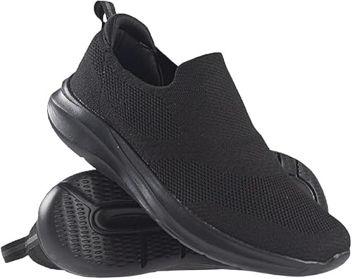 Mens Slip On Memory Foam Sports Casual Walking Running Breathable Canvas Gym Walk Trainers Shoes Sneakers Size (Black, UK Footwear Size System, Adult, Men, Numeric, Medium, 9)