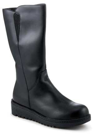 Pavers Wide Fit Calf Length Boots With Inside Zip - Black Size 5