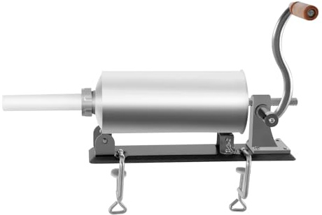 Manuell Wurstfüller aus Edelstahl, 3 kg horizontale Wurstmaschine, Wurstfüllmaschine für Küche und Restaurants, Wurstpresse, Machine für hausgemachte Wurst, Cevapcici und Cannelloni