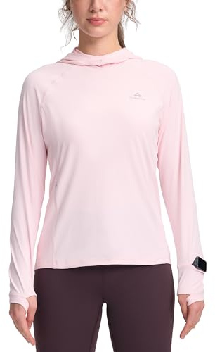 Pioneer Camp UV-Shirt Damen Langarm mit Kapuze UPF 50+ Atmungsaktiv | Schnelltrocknend, Daumenlöcher, Antistatisch, Öffnung für den Pferdeschwanz, Uhrenfenster-Design, für Wandern und Angeln