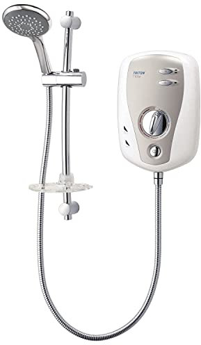 Triton T100xr 8.5KW Electric Shower White & Brushed Chrome Fascia - Rp T80XR