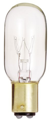 Satco S4719 130V DC Bayonet Base 15-Watt T7 Light Bulb, Clear