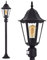 hofstein Lampadaire extérieur HongKong avec détecteur de mouvement, en aluminium noir, de 112 cm de haut, pour une ampoule E27, ampoule(s) non incluse(s)