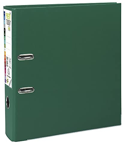 Exacompta 53353E Premium PP-Ordner Prem´Touch. 8 cm breit DIN A4 Kunststoffbezug außen Papierbezug innen Rückenschild austauschbar Ringordner Aktenordner Briefordner Plastikordner dunkelgrün