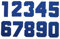 alles-meine.de GmbH amerikanische Zahl blau Bügelbild 10,1 cm hoch - Zahl 5 - Aufnäher Applikation blau
