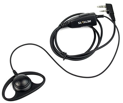 Retevis K316 Walkie Talkie Earpiece 2 Pin D Shape Soft Earhook Headset Radio Earpiece Compatible with Two Way Radio RT24 RT27 RT617 RT619 Baofeng UV5R BF-888S Kenwood TYT (1 Pcs)