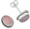 Ohrstecker 925 Silber Rosenquarz rosa Stein Edelstein Ohrringe echt Silber Damen Sterling Silber Stecker Geschenk(MOS-021-07)