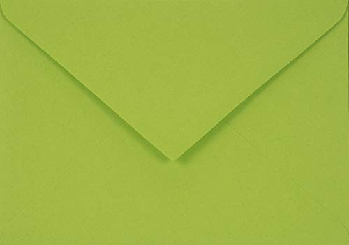 Netuno 25 Brief-Umschläge Hell-Grün DIN C6 114 x 162 mm 115g Sirio Color Lime schöne Briefkuverts Spitzklappe edle Briefumschläge Hochzeit Geburtstag Taufe Weihnachten bunte Umschläge elegant