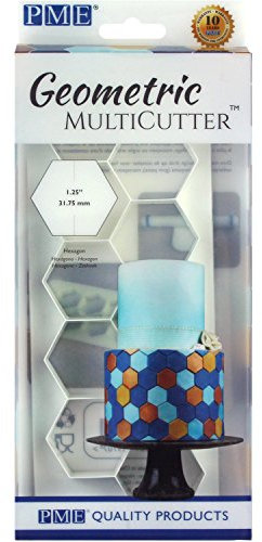 PME Emporte-pièce géométrique pour gâteau – Hexagone, Grande Taille, 3,2 cm, Blanc