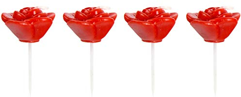 Folat Rote Rosen Kerzen - 4 Stück