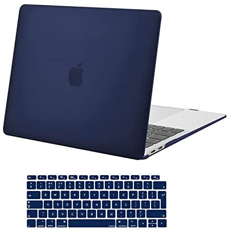 MOSISO Custodia Compatibile con MacBook Air 13 Cover M1 Chip 2021 2020 2019 2018 A2337 A2179 A1932 Retina Touch ID, Protezione Case per MacBook Air M1 Cover 13,3'' Pollici&Copritastiera, Blu Navy