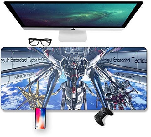 IGIRC Mouse Mat Gundam warrior Speed Gaming Mouse Pad | XXL Mousepad |800 x 400mm Large Size| 3mm-Thick Base | Perfect precision and speed, A