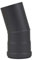 LANZZAS Tubo de pellet, arco de 15° de diámetro DN Ø 80 mm, en negro, arco de pellets, arco de tubo de pellet, arco de tubo de estufa, para estufas de pellets