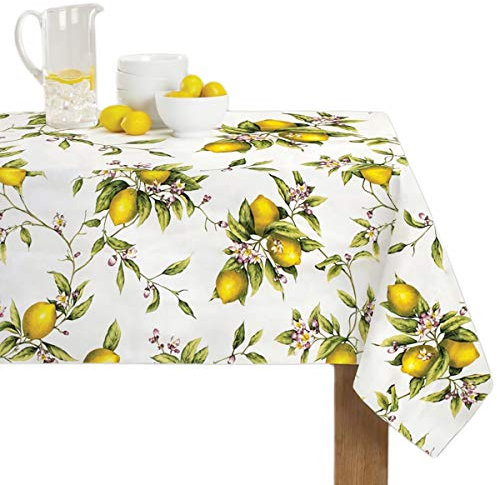 Corredo Italiano art. LIMONI - Tovaglia in puro Cotone con Tovaglioli - 100% Made in Italy (x12 (150x250 cm))