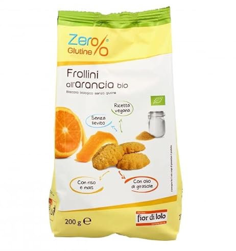 Fior di Loto Zer%glutine, Frollini all'arancia bio, senza glutine, 200g