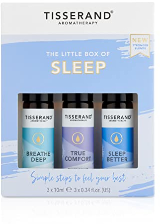 Tisserand Aromatherapy - The Little Box of Sleep - Breathe Deep, True Comfort, Sleep Better - 100% Natural Pure Essential Oils - 3x10ml