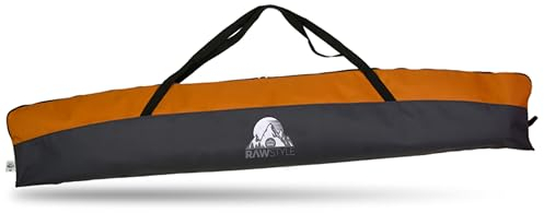 Rawstyle Skitasche Erwachsene Skisack für Ski Skistöcke 160cm oder 180cm wasserdicht Ski Bag Ski Cover Wintersport Skiaufbewahrung Modell 2 (schwarz-orange (180cm))