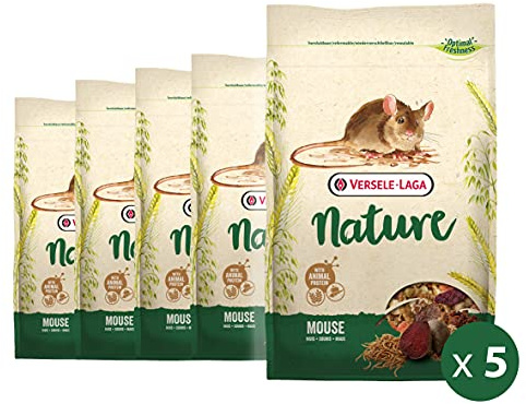 VERSELE-LAGA - Nature Mouse - Mélange Varié et Riche en Céréales pour Souris - 5x400g
