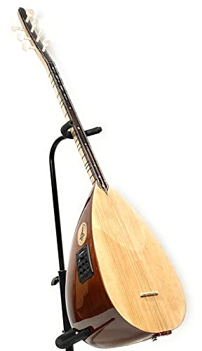 Melody Saz Baglama Profesyonel maun kisa kol mit Tasche Fishman Equalizer Stimmgerät, Braun