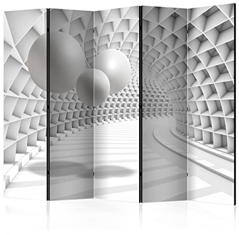 decomonkey Paravent Raumteiler Innen Abstrakt, 225x172 cm, 5-teilig, 3D | Beidseitig, Effekt, Wohnzimmer, Room Divider, Wall, Raumteiler Stehend, Trennwand, Sichtschutz, Spanische Wand, Holz
