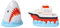 Silver Buffalo Jaws Shark Breach and Orca 2pc Ceramic Salt and Pepper Shaker