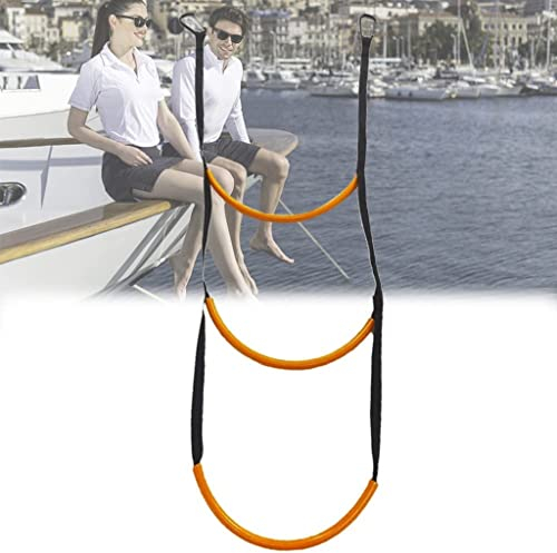 Strickleiter für Fischerboote, Schlauchbootleiter, Boots-Strickleiter Verlängerungshilfe für Schlauchboote Kajak-4-Stufen-Seilbootsleitern