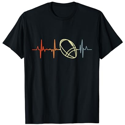 Vintage American Football Herzschlag Footballspieler T-Shirt