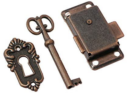 Vintage-Schrankschloss, 2-teiliges Schubladenschloss mit Schlüssel, antike kleine Schachtel, Schranktürschlösser, Möbel