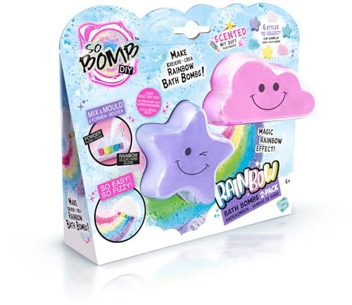 Canal Toys - So Bomb BBD 043- DIY Rainbow Scented Bath Bomb Kit, Stellen Sie Ihre eigenen duftenden und farbenfrohen Badebomben mit diesem Regenbogen-Set her, 2er Pack, mehrfarbig