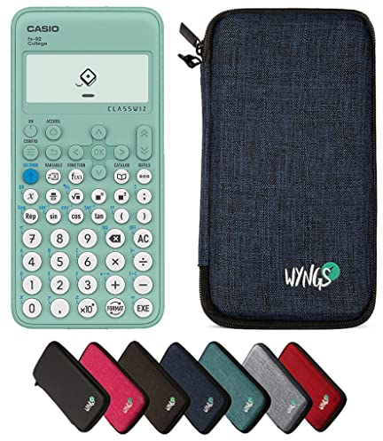 Casio fx-92 Collège including a WYNGS protective case in Blue - Basic Set (French)