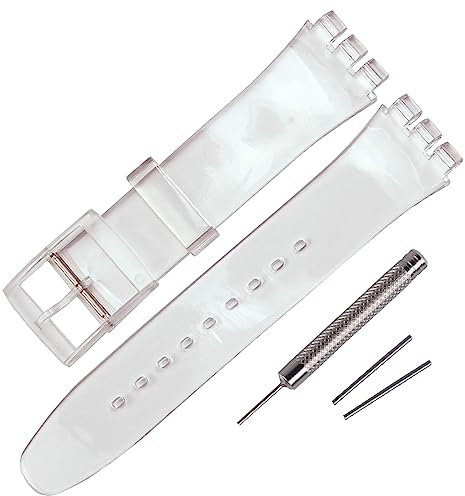Rihahisy Ersatz-Uhrenarmband aus Silikonkautschuk für Swatch, 19 mm