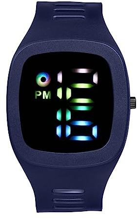 JewelryWe Orologio da Polso Digitale LED,Orologio da Ragazzi e Adulti,Orologio con Quadrante Grande,Orologio Sportivo,con Calendario e Cronometro,Cinturino in Silicone