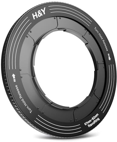 H&Y RevoRing Verstellbarer Step-up-Ring 67-82mm auf 82mm, Variabler Objektivfilter-Adapterring, universelles Stufensystem passt für 67, 72, 77 und 82mm, Schwarz.