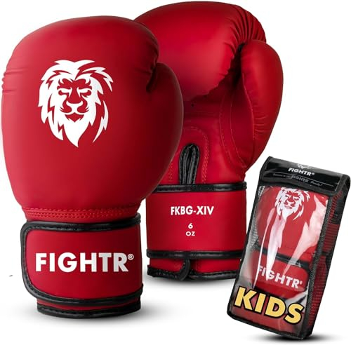 FIGHTR® Gants de Boxe pour Enfant avec Meilleur Ajustement pour Une Protection maximale | Junior garçons et Filles | pour Boxe, MMA, Muay Thai, Kickboxing et Arts Martiaux 04 06 oz | Sac de Transport