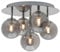 Mega Socket 5 Bulb Round Cluster Ceiling Light Glass Globe Lamp Shades Smoked Grey Flush Mount Chrome Ceiling Light Fitting H3106F