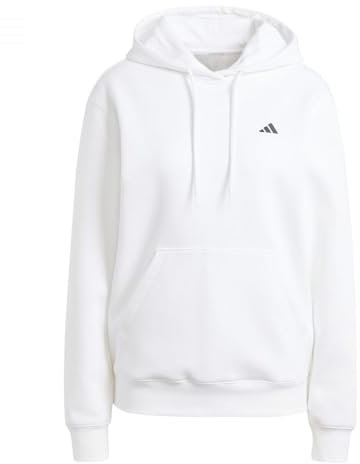 adidas Damen Essentials SMALL Logo Feel Cozy Hoodie, White, M