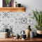 20 Stück graue marokkanische Fliesenaufkleber, für Küche und Badezimmer, Wandfliesenaufkleber, zum Abziehen und Aufkleben, selbstklebend, Vinyl, wasserdicht, viktorianisches Vintage-Mosaik (15 cm x 15