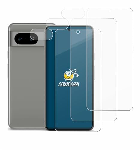 BROTECT (3 Stück Schutzglas für Google Pixel 8 (Display+Kamera) Schutzfolie Made in Germany Panzer Folie Glas Displayschutz [ 9H, Anti-Fingerprint]