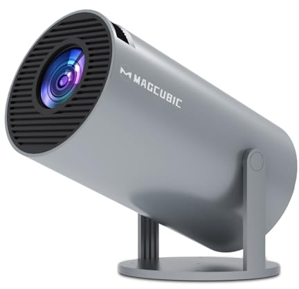 Magcubic Portable Projector 4K Projector WiFi6 and BT5.0 with Built-in Android OS 11.0 Smart Projector YouTube Pre-Install All Round Design 130 Inch 360 Degree Flip Mini Projector Gray